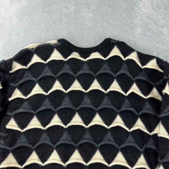 Vintage Coogi Australia Men's Size XL Pure Wool Knit Sweater Black / Cream - Picture 5 of 14